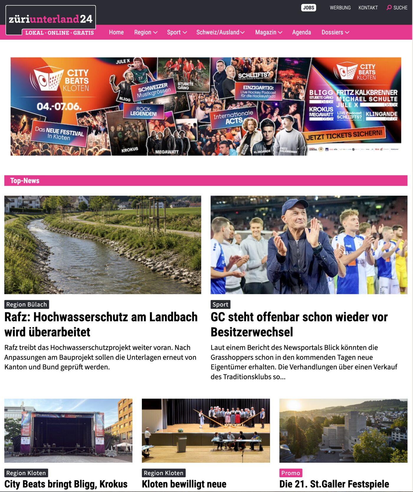 Startseite von ZU24.ch